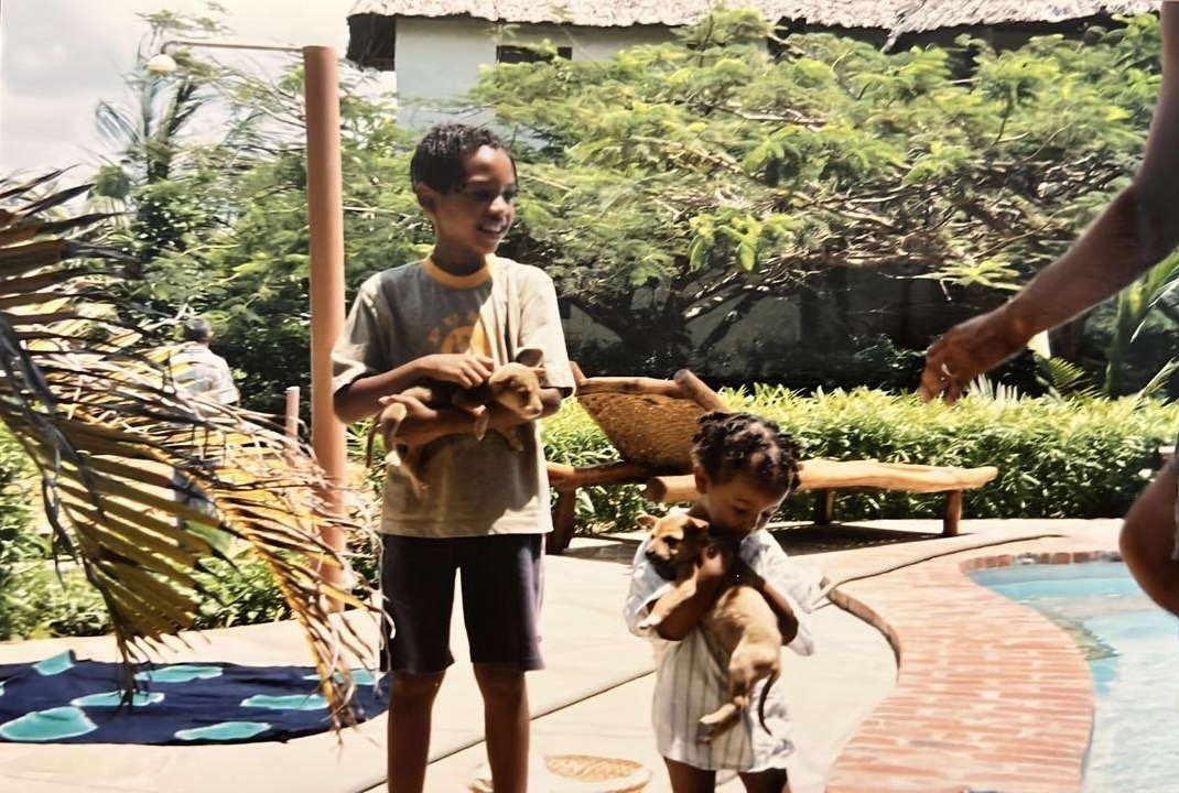 Sidney as a child in Kenya